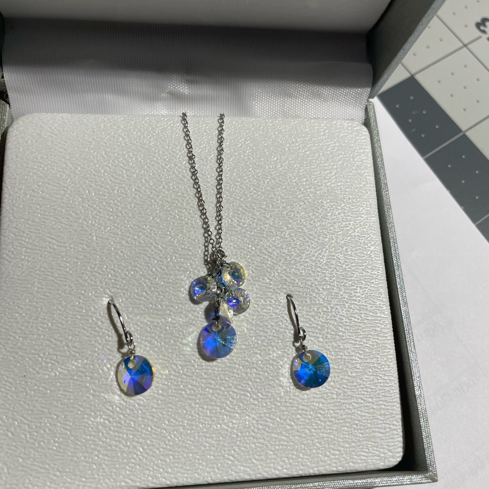 Elegant Blue Crystal Jewelry Set